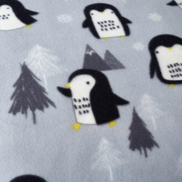 Cosy Penguin Fleece Sherpa Grey Duvet Cover Set -  - Ideal Textiles