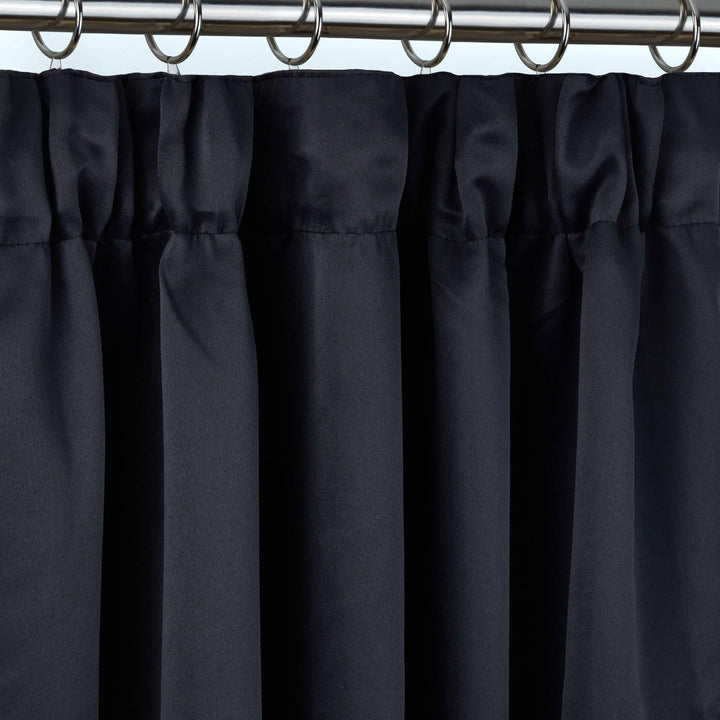 Cali Plain Thermal Blackout Pencil Pleat Door Curtain Panels Black -  - Ideal Textiles
