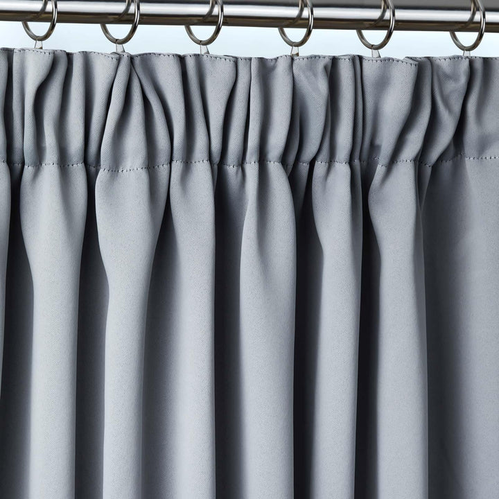 Cali Thermal Blackout Pencil Pleat Door Curtain Panel Silver -  - Ideal Textiles