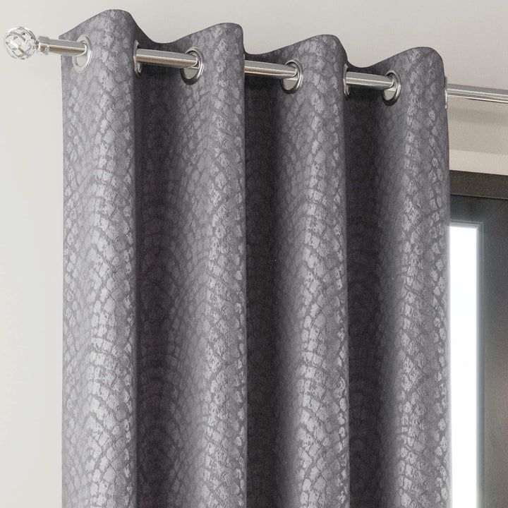 Addison Thermal Block Out Eyelet Curtains Silver -  - Ideal Textiles