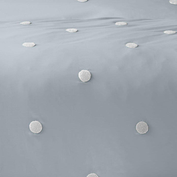 Dot Garden Tufted Spot 100% Cotton Duck Egg Duvet Cover Set -  - Ideal Textiles