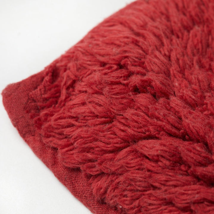 Waves Cotton Jacquard Bath & Pedestal Mat Set Red -  - Ideal Textiles