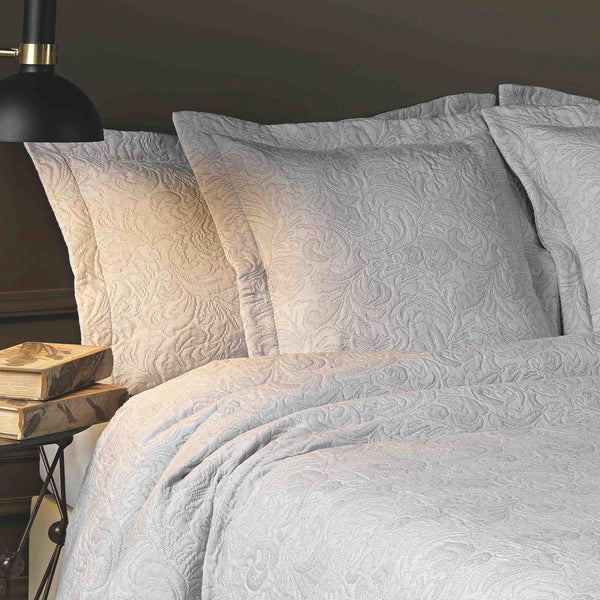 Forest Luxury Woven Cotton Rich Pillow Sham Silver -  - Ideal Textiles