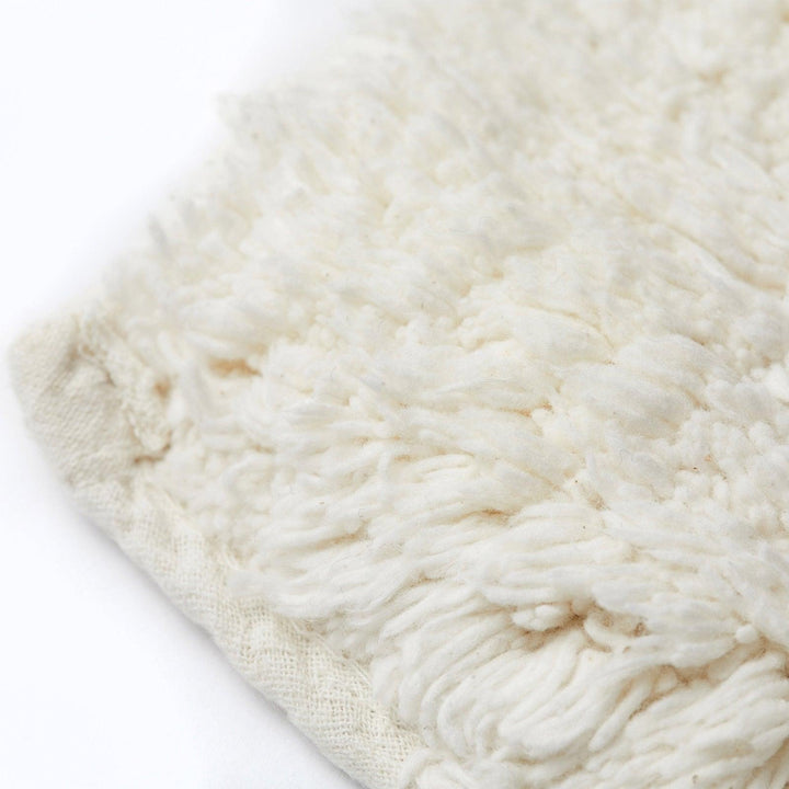Waves Cotton Jacquard Bath & Pedestal Mat Set Cream -  - Ideal Textiles