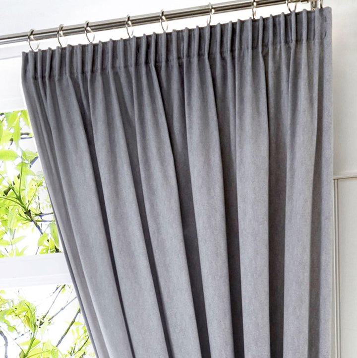 Dijon Blackout Thermal Tape Top Curtains Silver -  - Ideal Textiles