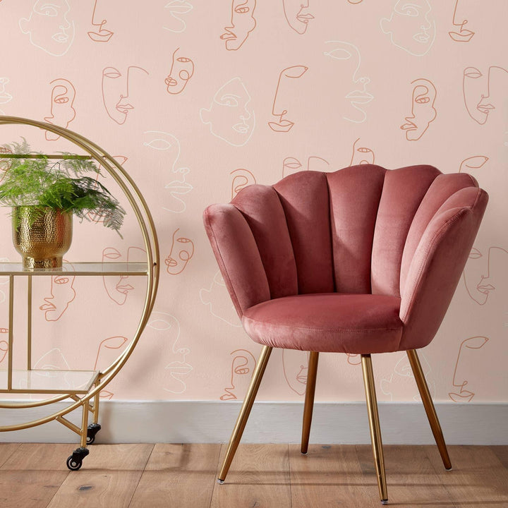 Kindred Abstract Wallpaper Blush Pink - Ideal