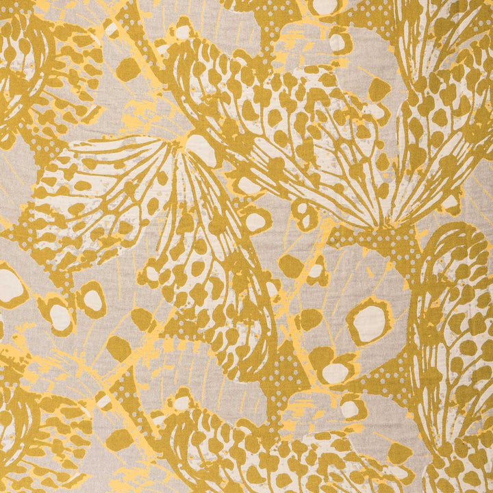 Marsh Butterfly Luxury Jacquard Throws Ochre -  - Ideal Textiles
