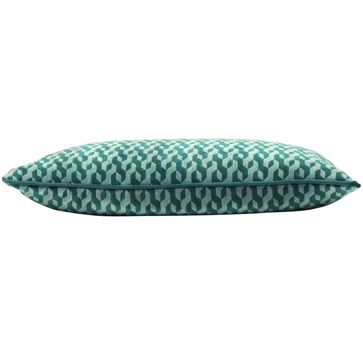 Dione Teal Geometric Velvet Cushion Cover 16'' x 24'' -  - Ideal Textiles