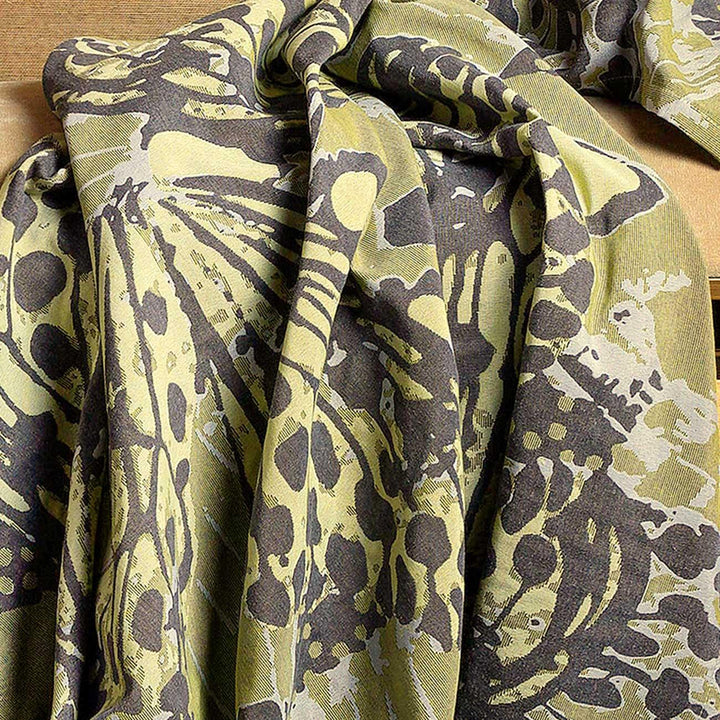 Marsh Butterfly Luxury Jacquard Throws Green -  - Ideal Textiles