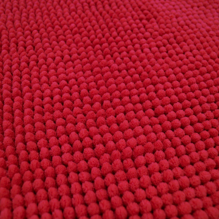 Supersoft Chenille Bath & Pedestal Mat Set Red -  - Ideal Textiles