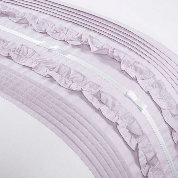 Tilly Ribbon Ruffle Heather Duvet Cover Set -  - Ideal Textiles