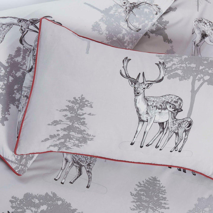 Sherwood Forest Stag Reversible Grey Duvet Cover Set -  - Ideal Textiles