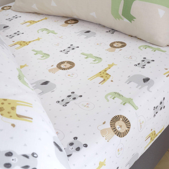 Roarsome Animals Print Multicolour Fitted Sheets -  - Ideal Textiles