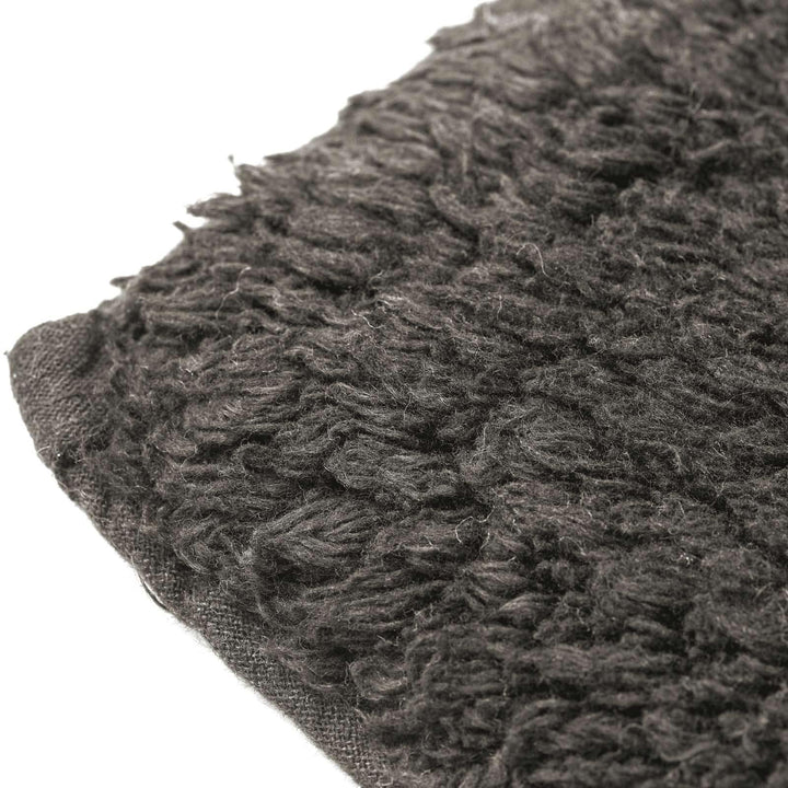 Waves Cotton Jacquard Bath & Pedestal Mat Set Charcoal -  - Ideal Textiles