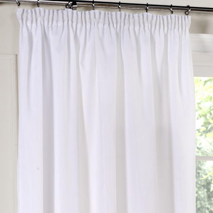Alia Lined Tape Top Voile Curtains White - Ideal