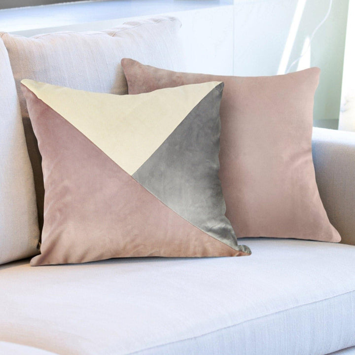 New Orleans Geometric Velvet Heather Cushion Covers 17'' x 17'' -  - Ideal Textiles