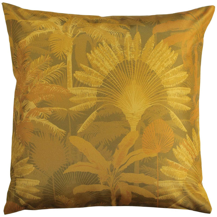 Palms Botanical Ochre Outdoor Cushion Cover 17'' x 17'' -  - Ideal Textiles