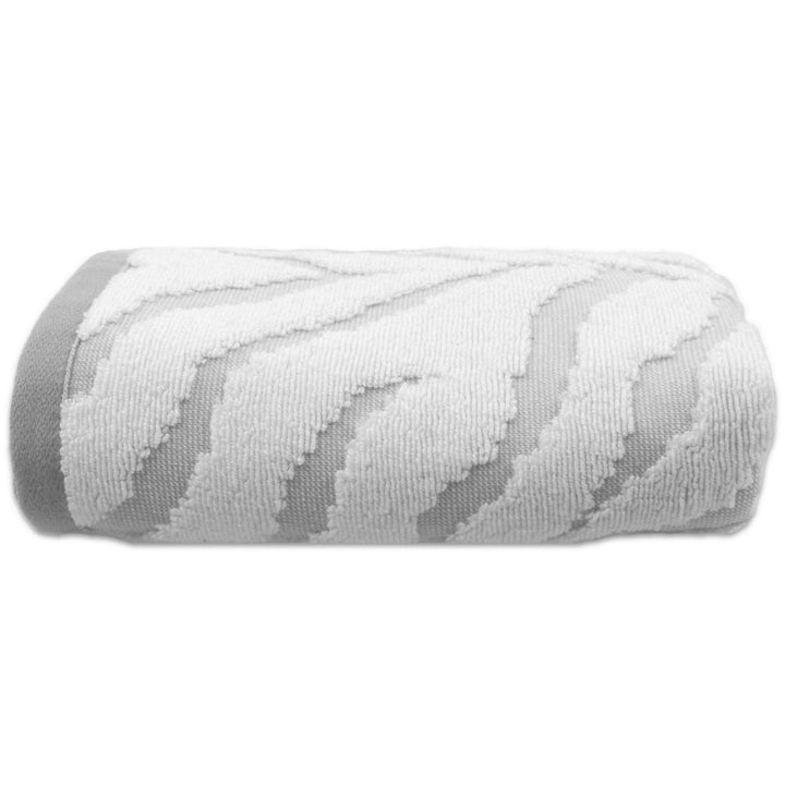 Zebra Jacquard 100% Cotton Luxury Bathroom Towels Grey - Bath Towel - Ideal Textiles