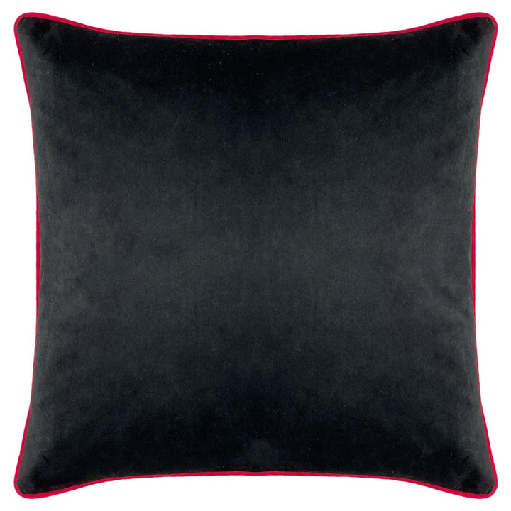Serpentine Animal Print Black & Ruby Cushion Cover 17" x 17" - Ideal