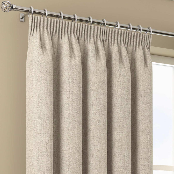 Orion Thermal Blackout Lined Tape Top Curtains Natural -  - Ideal Textiles