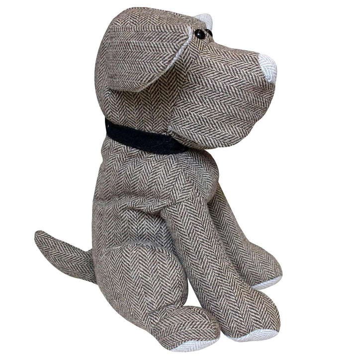 Herringbone Dog Mocha Novelty Door Stop -  - Ideal Textiles