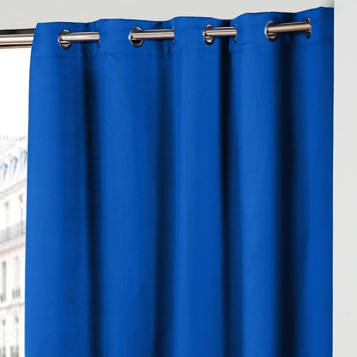 Cali Plain Thermal Blackout Eyelet Curtains Blue -  - Ideal Textiles