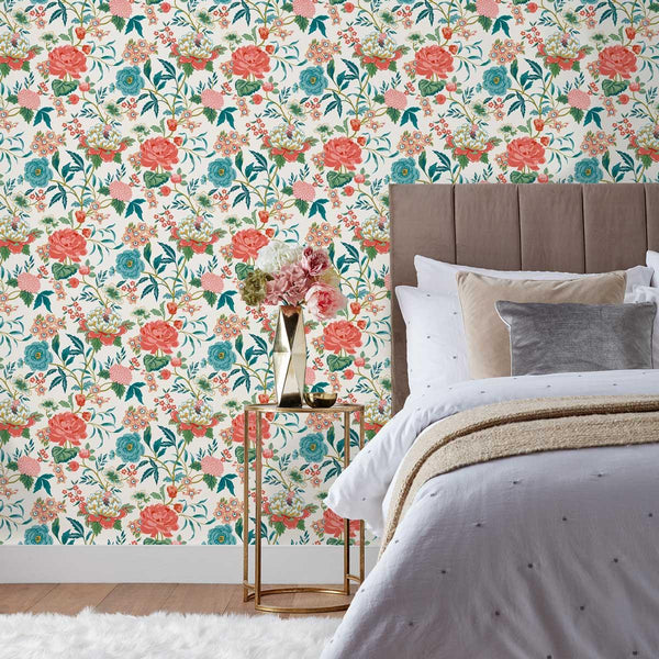 Azalea Floral Wallpaper Multi - Ideal