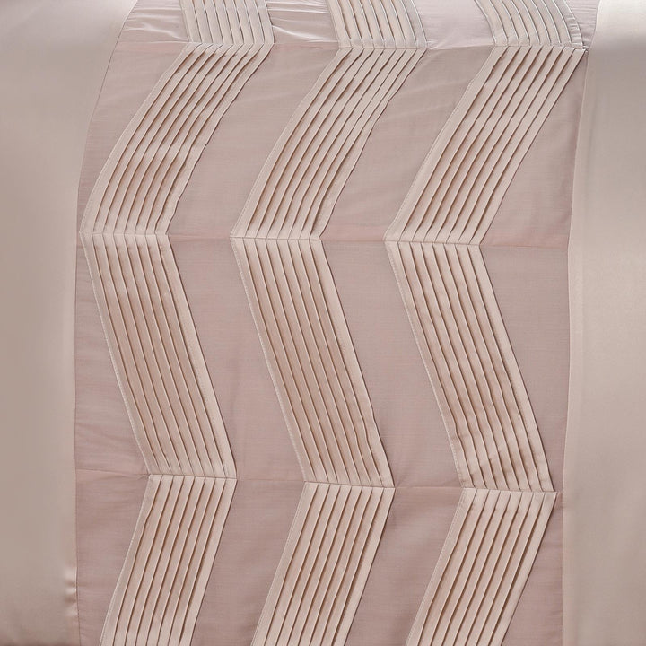 Valencia Pleated Chevron Blush Pink Duvet Cover Set -  - Ideal Textiles