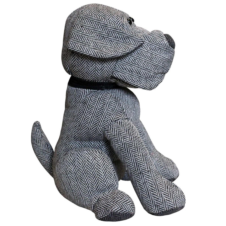 Herringbone Dog Grey Novelty Door Stop -  - Ideal Textiles