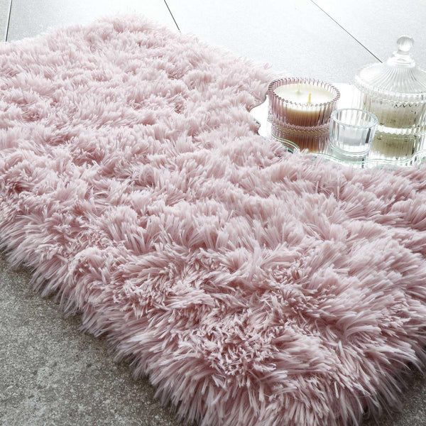 Cuddly Super Soft Fluffy Bath Mat Blush -  - Ideal Textiles