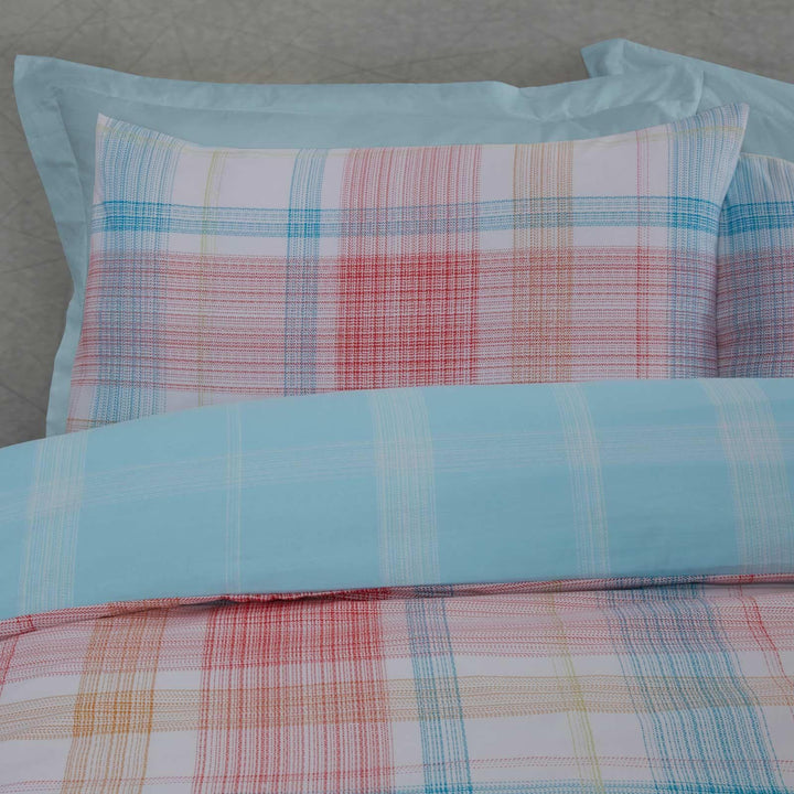 Jasper Linear Tartan Check Multicolour Duvet Cover Set -  - Ideal Textiles