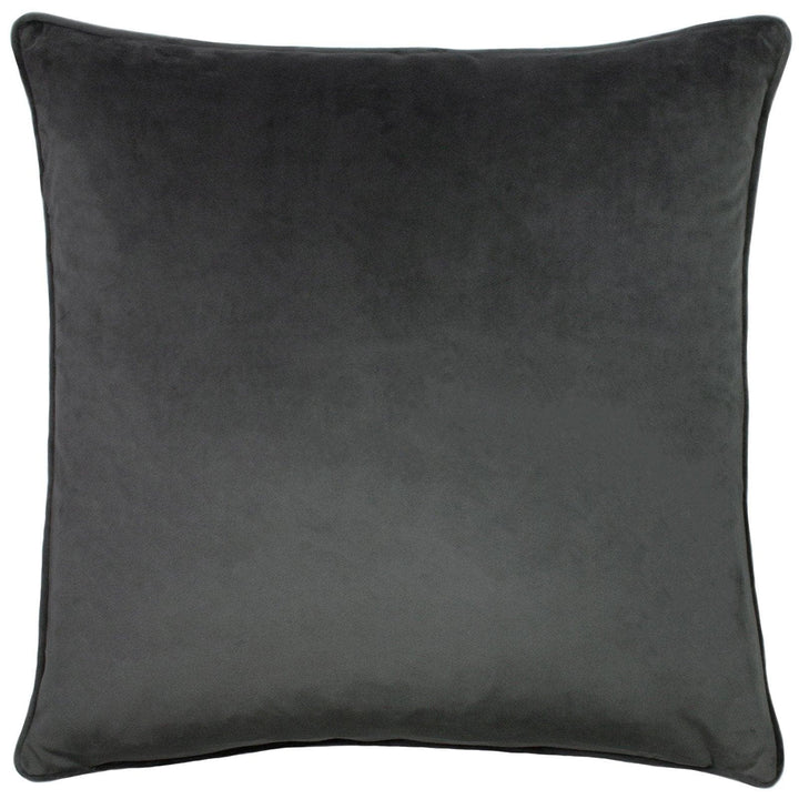Hortus Charcoal Embroidered Bee Velvet Cushion Cover 20'' x 20'' -  - Ideal Textiles