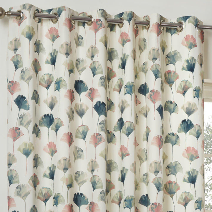 Camarillo Watercolour Floral Lined Eyelet Curtains Blush -  - Ideal Textiles