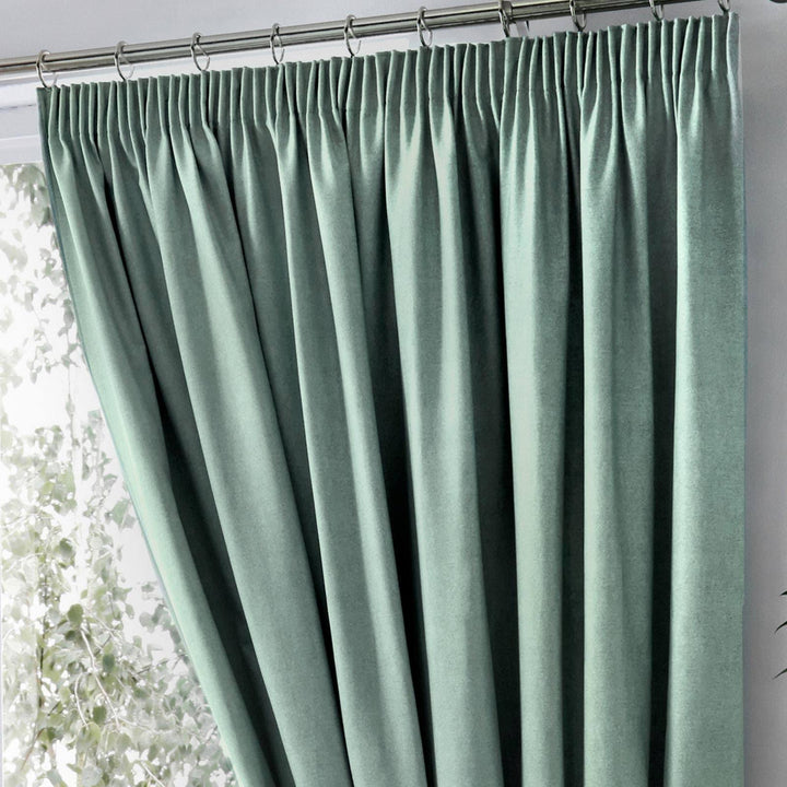 Dijon Blackout Thermal Tape Top Curtains Duck Egg -  - Ideal Textiles