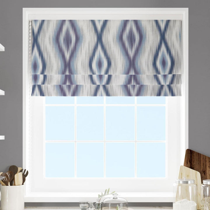 Nepal Blue Made To Measure Roman Blind -  - Ideal Textiles