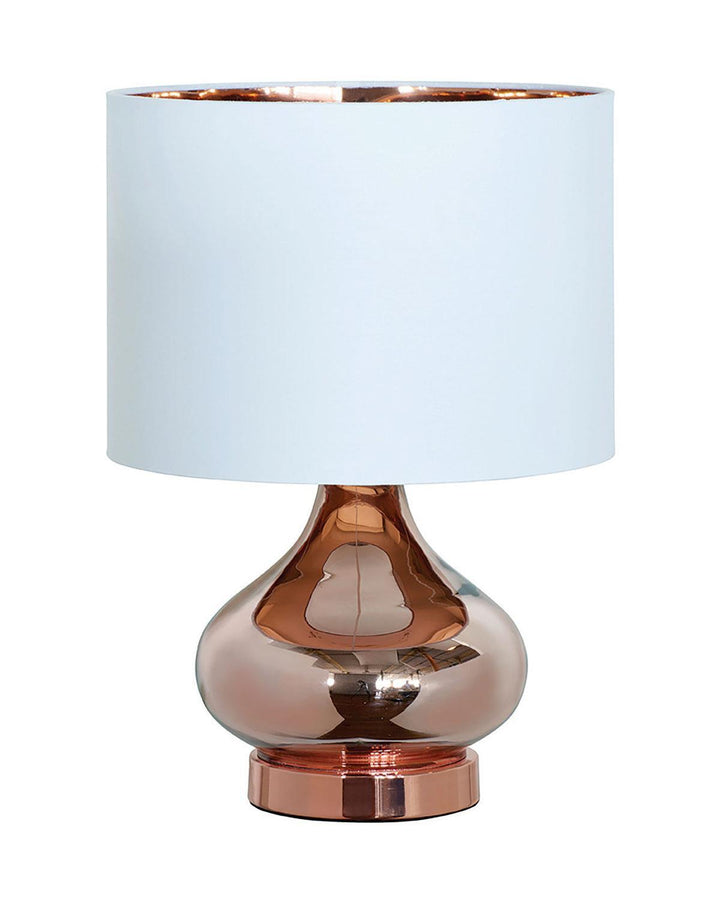 Copper Clarissa Table Lamp with White Shade - Ideal