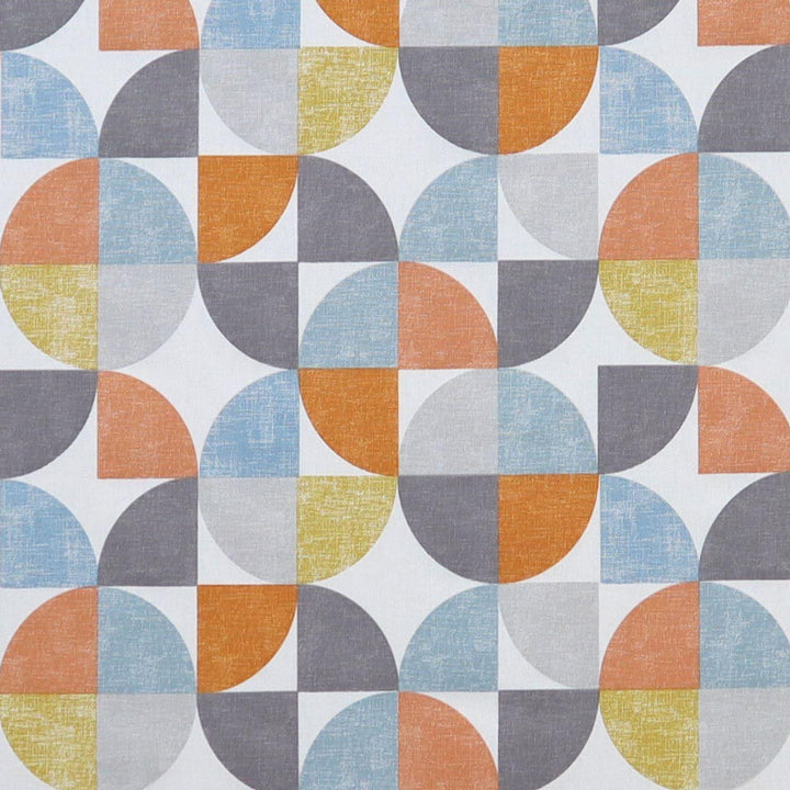 FABRIC SAMPLE - Spiral Tangerine Half Panama Print 139 -  - Ideal Textiles