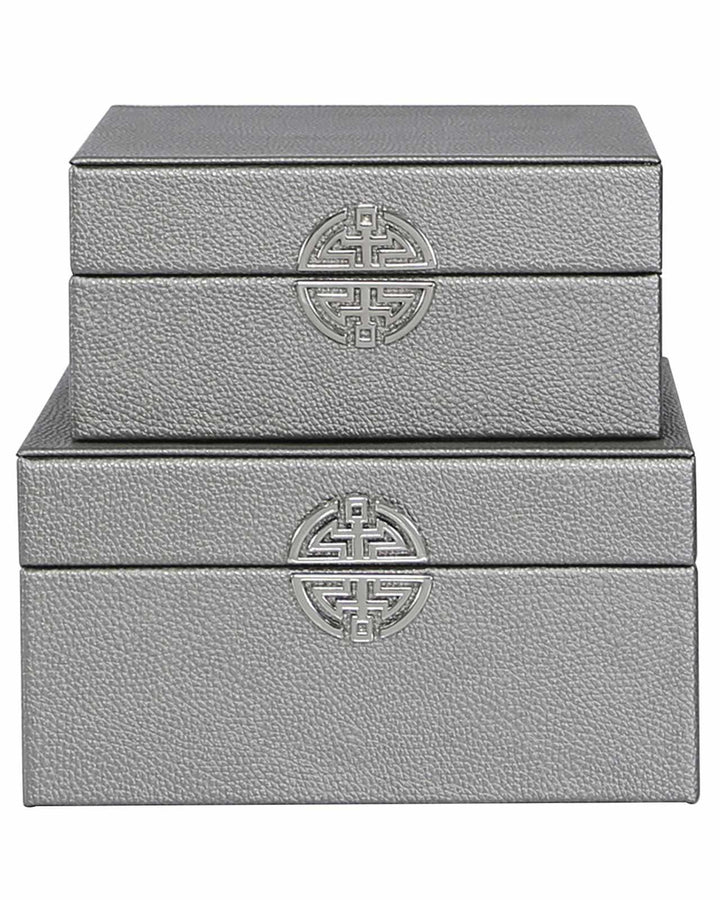 Grey Faux Leather Jewellery Boxes - Ideal