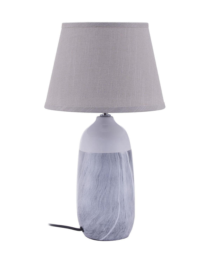 White and Grey Marble Ceramic Table Lamp - Ideal