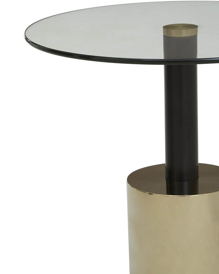 Glass & Gold Pedestal End Table - Ideal