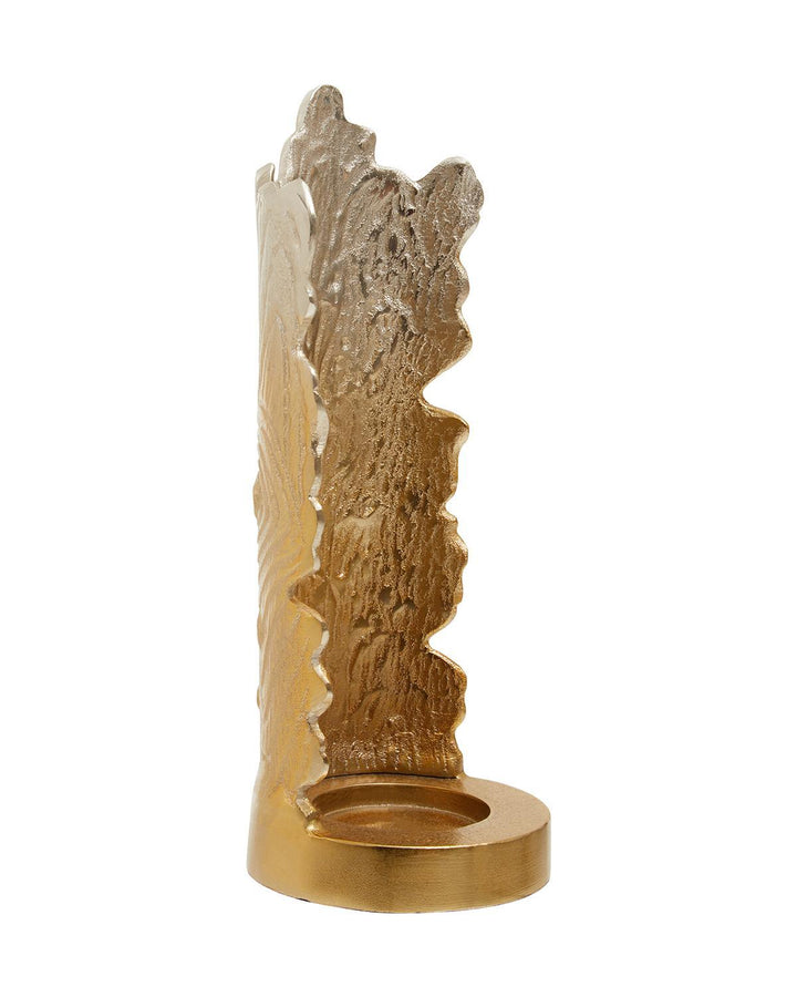 Killin Small Silver Gold Textured Candle Holder - Ideal