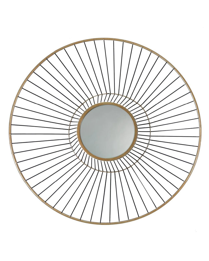 Round Gold Metal & Mirror Wall Art - Ideal