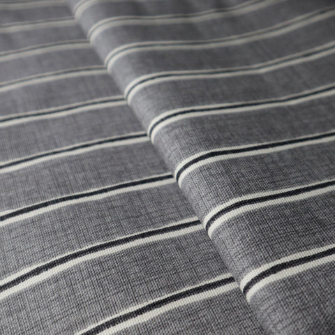 Rowing Stripe Pewter Made To Measure Curtains -  - Ideal Textiles