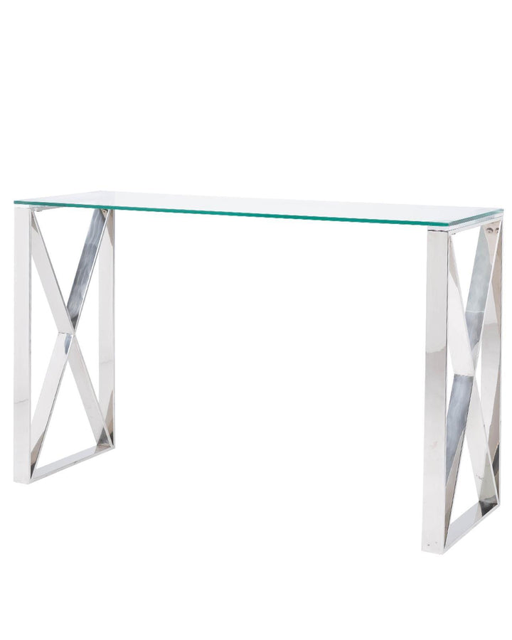 Houston Chrome Glass Console Table - Ideal