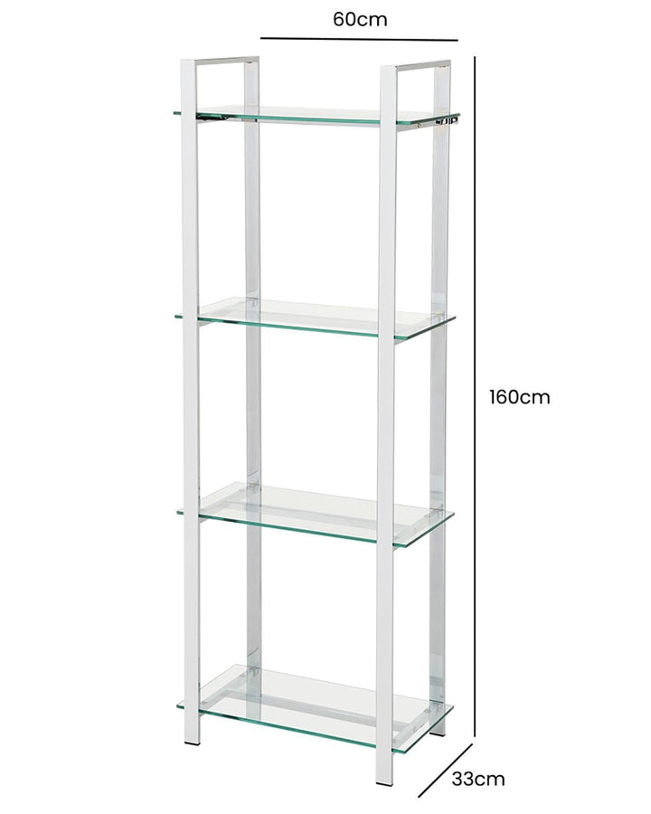 Vogue Chrome 4 Shelf Tall Shelving Unit - Ideal