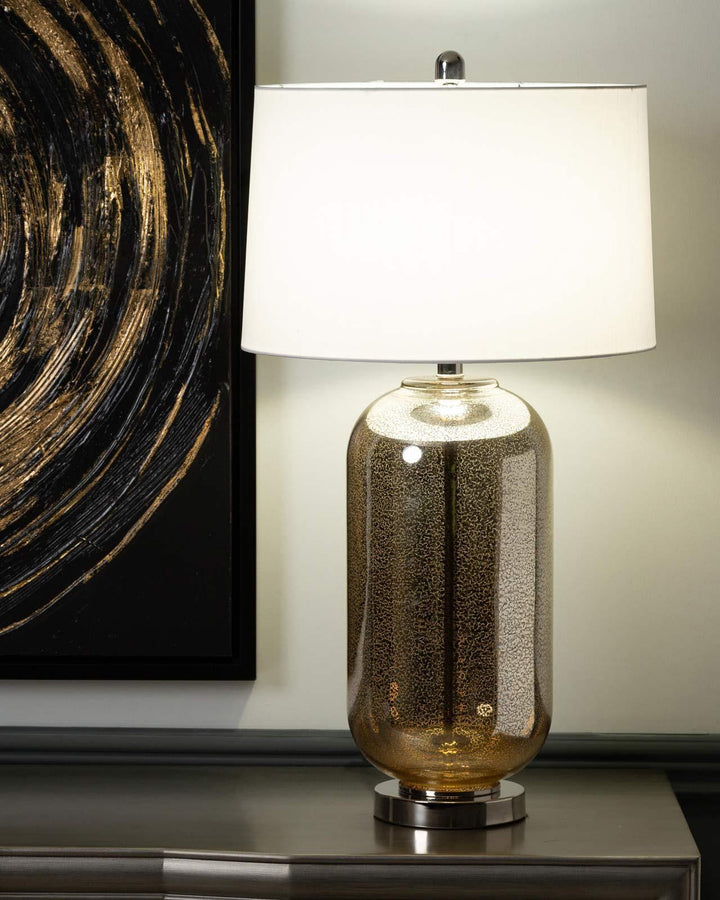 Champagne Mercury Glass Table Lamp - Ideal