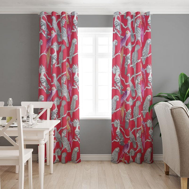 Aviary Pomegranate Made To Measure Curtains -  - Ideal Textiles