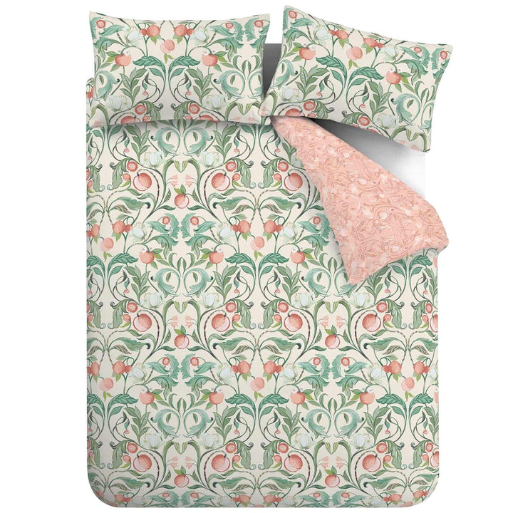 Clarence Floral Reversible Natural & Green Duvet Cover Set - Ideal