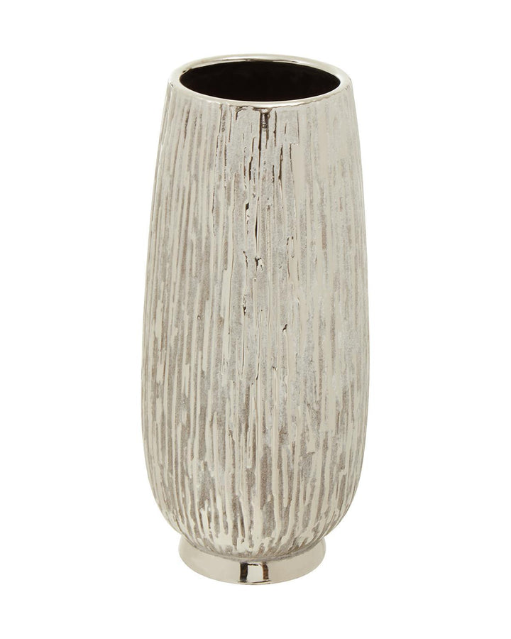 Large Urban Ceramic Vase in Silver Finish - Ideal