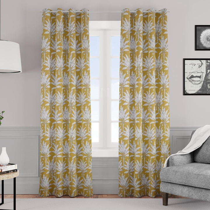 Palm House Ochre Made To Measure Curtains -  - Ideal Textiles